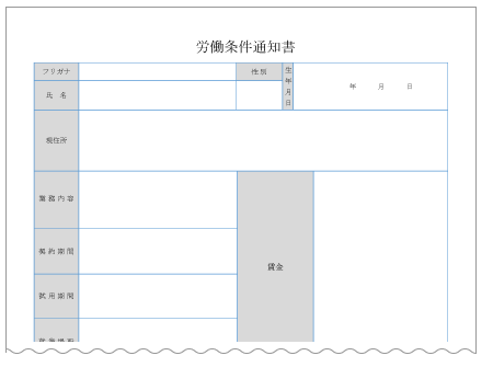 労働条件通知書